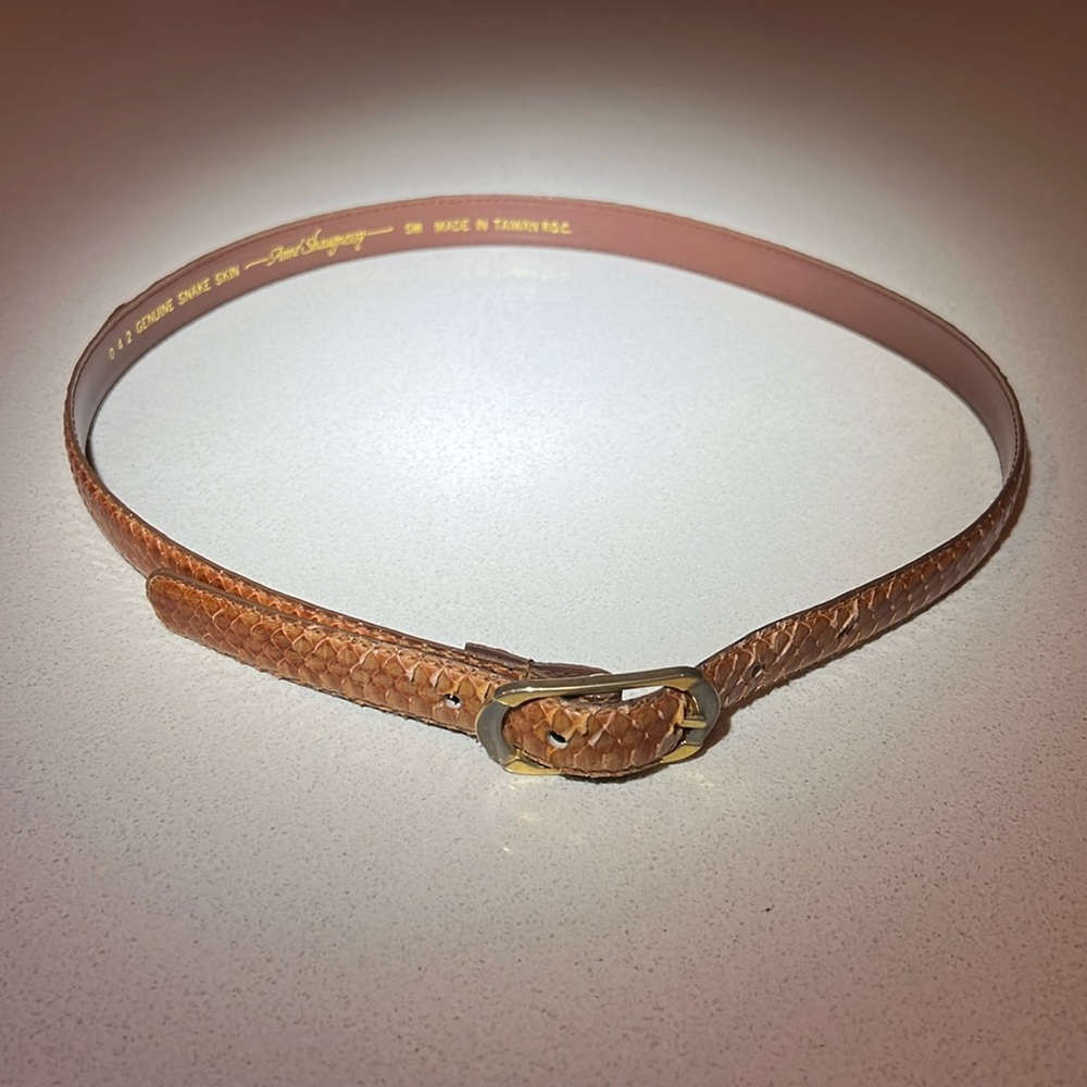Vintage Genuine Snake Skin Thin Belt
